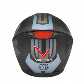 Vector VT 260 Modular Flip-Up Helmet - Dual Visor with Reflector - DOT Certified Matt Grey Black