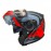 Vector VT 260 Modular Flip-Up Helmet - Dual Visor with Reflector - DOT Certified Matt Black Red
