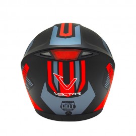 Vector VT 260 Modular Flip-Up Helmet - Dual Visor with Reflector - DOT Certified Matt Black Red