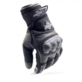 BSDDP Full Finger Tactical Motorcycle Gloves Mobile Friendly – Hard Knuckle Protection & Breathable Leather (Black & Khaki)