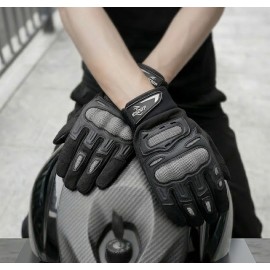 BSDDP All-Season Motorcycle Racing Gloves - Mobile Friendly Breathable Protection with Hard Shell Fist Protector