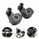 Universal 22mm CNC Aluminum Handlebar Risers - 7/8" Bar Mount Clamp Adapter for All Motorcycles & Off-Road Bikes