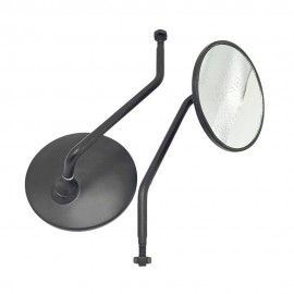 Universal Round Motorcycle Side Mirrors - 10cm Classic Rear view Convex Mirrors with 8mm Thread for Motorbikes & E-Bikes
