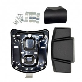 AKE - Motorcycle JDR 45L Square Shape Aluminium Tail Box Top Box with Integrated LED Lights Handle Detachable dual lock Carbon Fibre Black