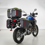 AKE - Motorcycle JDR 45L Square Shape Aluminium Tail Box Top Box with Integrated LED Lights Handle Detachable dual lock Carbon Fibre Black
