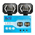 HJG Arrow DRL Square Original Foglight 120W 4 Lens Dual Color White/Yellow LED Foglights (Set of 2)