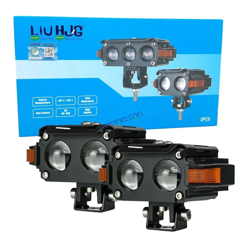 HJG Hazard S60 Fog light 80W | Double 2 Lens Projector Red DRL & Amber Hazard