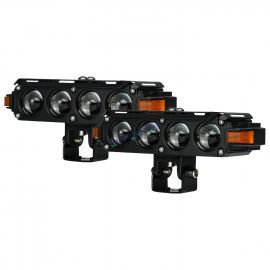 HJG Hazard S62 Foglight 160W | Quad 4 Lens Projector Red DRL & Amber Hazard