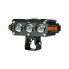 HJG Hazard Series S61 Foglight 120W | Triple 3 Lens Projector with Red DRL & Amber Hazard (2pc)