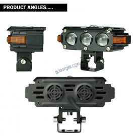 HJG Hazard Series S61 Foglight 120W | Triple 3 Lens Projector with Red DRL & Amber Hazard (2pc)
