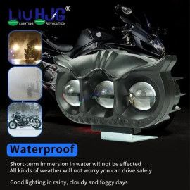 HJG Owl Design Dual Color Mini Led Motorcycle Fog Light Head Light Headlight Led Auxiliary Spot Led Lights for Motorcycle
