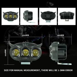 HJG Owl Design Dual Color Mini Led Motorcycle Fog Light Head Light Headlight Led Auxiliary Spot Led Lights for Motorcycle