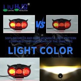 HJG Owl Design Dual Color Mini Led Motorcycle Fog Light Head Light Headlight Led Auxiliary Spot Led Lights for Motorcycle