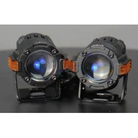 HJG S-82 Foglight Projector Lens Foglight 80W with Hazard Indicator Projector Lens Fog Light 80W Foglight Ultra Wide Dual Intensity LED Fog Lights White/Yellow Universal For All Cars & Bikes 
