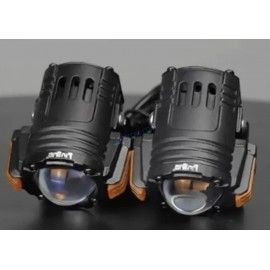 HJG S-82 Foglight Projector Lens Foglight 80W with Hazard Indicator Projector Lens Fog Light 80W Foglight Ultra Wide Dual Intensity LED Fog Lights White/Yellow Universal For All Cars & Bikes 