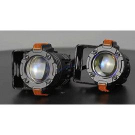 HJG S-82 Foglight Projector Lens Foglight 80W with Hazard Indicator Projector Lens Fog Light 80W Foglight Ultra Wide Dual Intensity LED Fog Lights White/Yellow Universal For All Cars & Bikes 