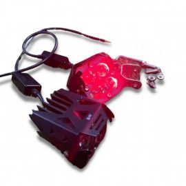 HJG 4X4 Original Red Devil Eye (3 in 1) Fog Light 120W (Red + White + Yellow) 4 LED Laser Spotlight For Bike/Car/Thar/Jeep (Pair) HJG 4x4 Devil Foglight
