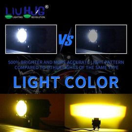 HJG 80W Mini Drive New Version Devil Mini Drive New Version 6 80W (40 * 2) Future 1 LED Mini Drive Light Red Devil Eye Light Co2 Multiple Connecting Red Yellow White Color With Canbus Kit