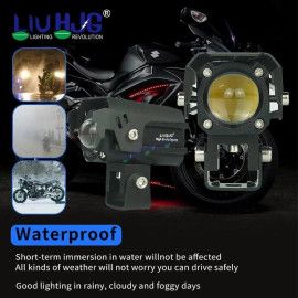 HJG 80W Mini Drive New Version Devil Mini Drive New Version 6 80W (40 * 2) Future 1 LED Mini Drive Light Red Devil Eye Light Co2 Multiple Connecting Red Yellow White Color With Canbus Kit