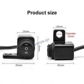 HJG Rear View Mirror Bracket Handlebar Switch Headlight On-Off Switch Handle Bar Grip For Universal For Bike Universal For Bike Mirror-Mount Switch- Waterproof Bike Switch for Fog-Lamps, Headlight, etc (Pack of 1)