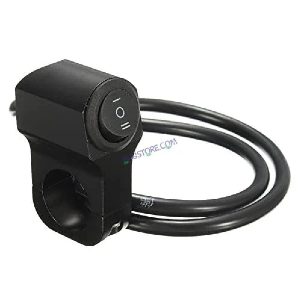 HJG Handlebar Switch 3 Way Universal 12V Handlebar CNC Metal Switch (3-Way) for All Bikes and Motorcycles HJG On-Off-On Headlight Fog Brake Light Switch Fit For All Motorcycles (Black)