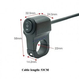 HJG Handlebar Switch 3 Way Universal 12V Handlebar CNC Metal Switch (3-Way) for All Bikes and Motorcycles HJG On-Off-On Headlight Fog Brake Light Switch Fit For All Motorcycles (Black)
