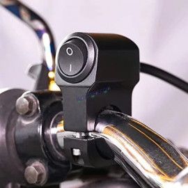 HJG Handlebar Switch 3 Way Universal 12V Handlebar CNC Metal Switch (3-Way) for All Bikes and Motorcycles HJG On-Off-On Headlight Fog Brake Light Switch Fit For All Motorcycles (Black)