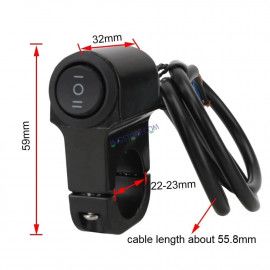 HJG Handlebar Switch 3 Way Universal 12V Handlebar CNC Metal Switch (3-Way) for All Bikes and Motorcycles HJG On-Off-On Headlight Fog Brake Light Switch Fit For All Motorcycles (Black)