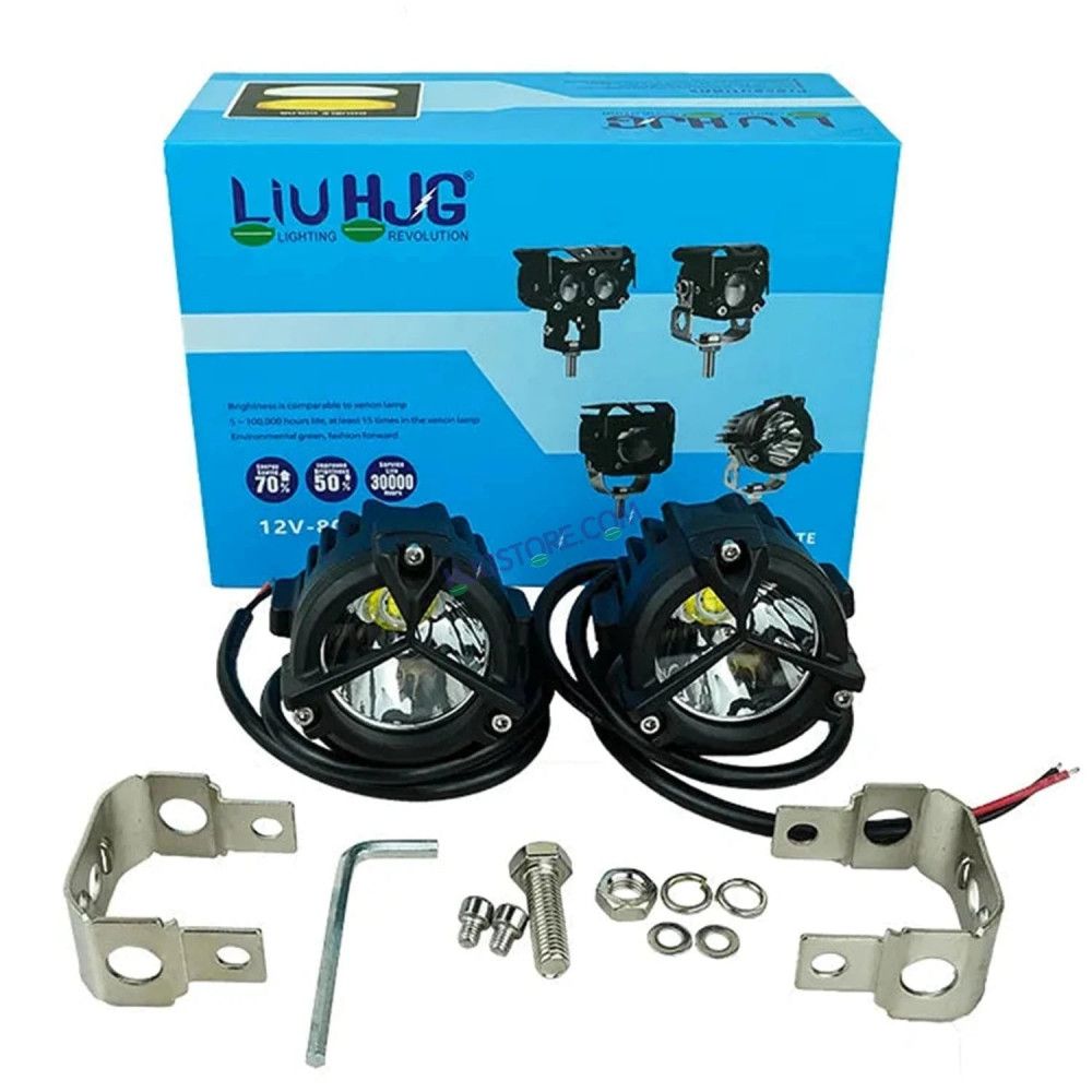HJG Mercedes Y Lens Version 1.0 CREE Foglight Ultra Wide CREE Intensity LED Driving Fog Lights White (2*45W = 90W Total) Universal For All Cars & Bikes Off Road Foglights Spread LIU HJG Trident 1.0 Mercedes Y Lens Version 1.0 Foglight, Pack of 2