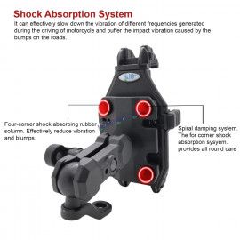 HJG Pro Spider Mobile Holder with Jaw Grip Damper Anti Vibration for Bike, Two Wheelers Universal HJG Mobile Holder Pro Spider Anti-Shake Anti-Theft Zero Vibration Shockproof Mobile Holder