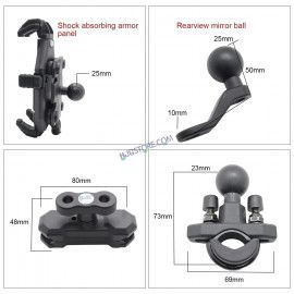 HJG Pro Spider Mobile Holder with Jaw Grip Damper Anti Vibration for Bike, Two Wheelers Universal HJG Mobile Holder Pro Spider Anti-Shake Anti-Theft Zero Vibration Shockproof Mobile Holder