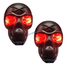 HJG Skull Red DRL Eye Foglight 120W Fog Light For Bike/Car/Thar/Jeep (Red Eye/Cool White/Yellow/Warm White, 120W) - Pack of 2 HJG New Model Skull Foglight, Pack of 2, Red DRL Skull