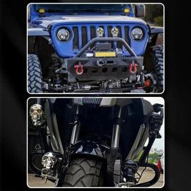 HJG Skull Red DRL Eye Foglight 120W Fog Light For Bike/Car/Thar/Jeep (Red Eye/Cool White/Yellow/Warm White, 120W) - Pack of 2 HJG New Model Skull Foglight, Pack of 2, Red DRL Skull
