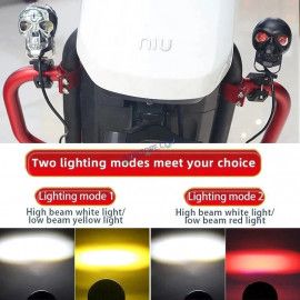 HJG Skull Red DRL Eye Foglight 120W Fog Light For Bike/Car/Thar/Jeep (Red Eye/Cool White/Yellow/Warm White, 120W) - Pack of 2 HJG New Model Skull Foglight, Pack of 2, Red DRL Skull