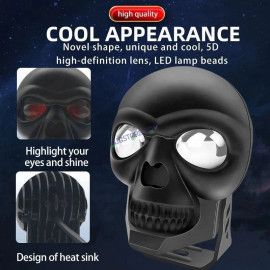 HJG Skull Red Eye Foglight 60W Fog Light For Bike/Car/Thar/Jeep (Red Eye/Cool White/Yellow/Warm White, 60W each) - Pack of 1 HJG New Model Skull Foglight, Pack of 1