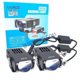 LIUHJG LIU HJG Waymaker Fog Light Dual Colour Fog Light Mini Drive Yellow White & Red Devil Eye Slim Drive Light Version 4 With Red Devil Eye And Wiring With Canbus Universal For All Cars and Motorcycles (2Pcs) LIUHJG