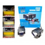 LIUHJG LIU HJG Waymaker Fog Light Dual Colour Fog Light Mini Drive Yellow White & Red Devil Eye Slim Drive Light Version 4 With Red Devil Eye And Wiring With Canbus Universal For All Cars and Motorcycles (2Pcs) LIUHJG