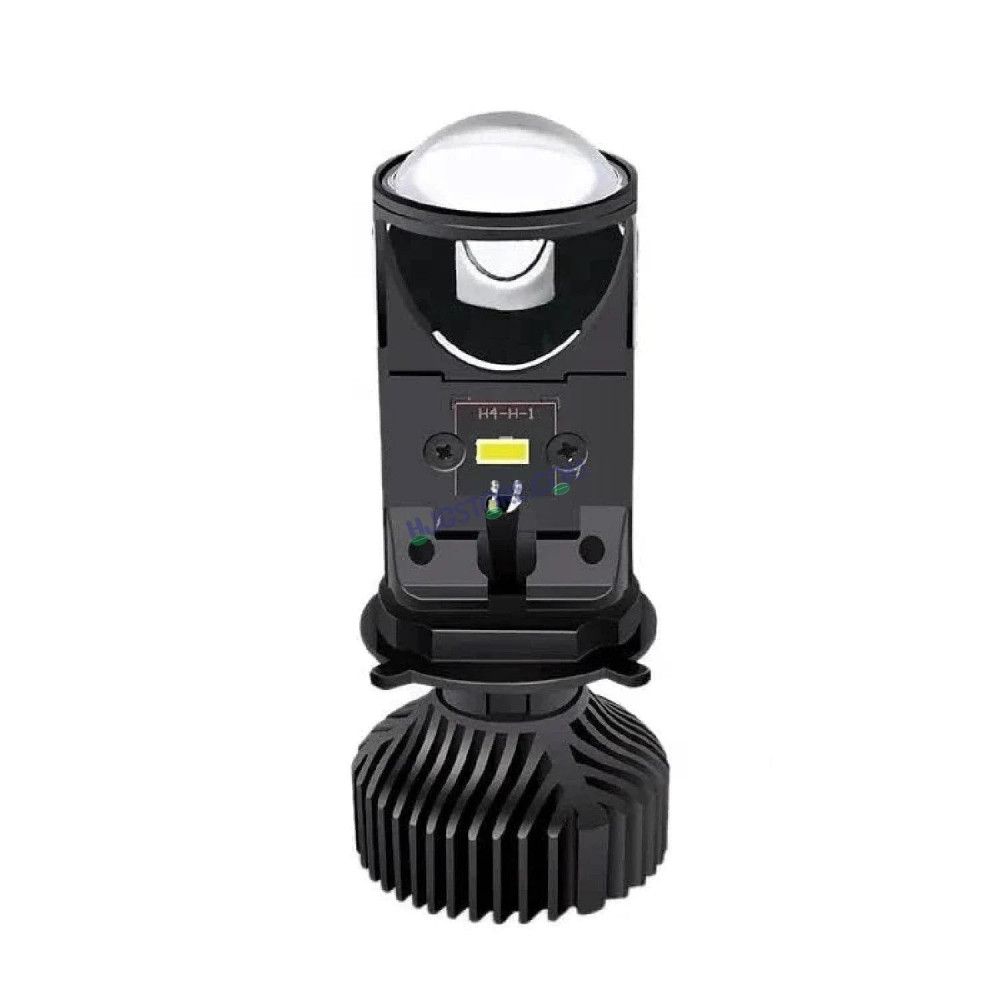 HJG Y6 Projector Lens H4 LED Bulb 50W HJG Y6 Projector Light Lamp H4 LED Mini Projector Lens with Fan for Bike Bulb 7000LM Conversion Kit Hi/Lo Beam Headlight 12V/24V for Motorcycle, Set of 1, White