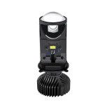 HJG Y6 Projector Lens H4 LED Bulb 50W HJG Y6 Projector Light Lamp H4 LED Mini Projector Lens with Fan for Bike Bulb 7000LM Conversion Kit Hi/Lo Beam Headlight 12V/24V for Motorcycle, Set of 1, White