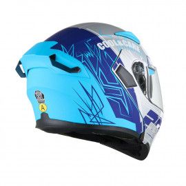 JIEKAI Motorcycle Helmet 902 Blue Rose Motorcycle Uncovered Helmet Flip up Chin Double Visor Full Face New Model