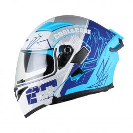 JIEKAI Motorcycle Helmet 902 Blue Rose Motorcycle Uncovered Helmet Flip up Chin Double Visor Full Face New Model