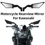 SHENAO Aerodynamic Wind Wing Mirrors | Rotatable Adjustable Metal Body | Universal Fit for Touring (Black)