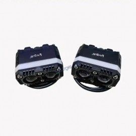 HJG 2 LED Foglight Bar with Red Ring DRL, White, Yellow | Dual Lens Fog Lamp With Red DRL | Mini Drive Fog LED Lights (Pack of 2)