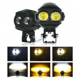 HJG Alien 2 Lens Projector Foglight 120W with Wide Spread White/Yellow/Warm White Light 120W 2pc Foglight Ultra Wide Dual Intensity LED Driving Fog Lights 3000K/4300K/6500K Universal For All Cars & Bikes  Pack of 2