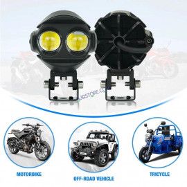HJG Alien 2 Lens Projector Foglight 120W with Wide Spread White/Yellow/Warm White Light 120W 2pc Foglight Ultra Wide Dual Intensity LED Driving Fog Lights 3000K/4300K/6500K Universal For All Cars & Bikes  Pack of 2