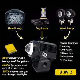 HJG Mini Drive V3 Devil with Red DRL Mini Drive V3 Light Red Devil Eye Light Multiple Connecting Red Yellow White Color HJG Mini Drive V3 Devil