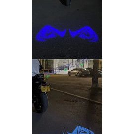 HJG Devil Eye Shadow Light License Plate Ground Projector Shadow Devil Eyes Red/Blue/White/Purple Universal for Two Wheelers/Cars/SUV Ground Devil Eyes Light Projection Universal For All Bikes and Cars LIU HJG License Plate Devil Eye Shadow Projector