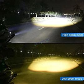 HJG Mini Mercedes Y Lens with Cooling Fan 80W Foglight Ultra Wide Dual Intensity LED Driving Fog Lights White/Yellow (2*40W = 80W Total) Universal For All Cars & Bikes LIU HJG Mini Mercedes Y Lens 80W with Cooling Fan Ultra Wide Light Throw