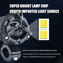 HJG Mini Mercedes Y Lens with Cooling Fan 80W Foglight Ultra Wide Dual Intensity LED Driving Fog Lights White/Yellow (2*40W = 80W Total) Universal For All Cars & Bikes LIU HJG Mini Mercedes Y Lens 80W with Cooling Fan Ultra Wide Light Throw