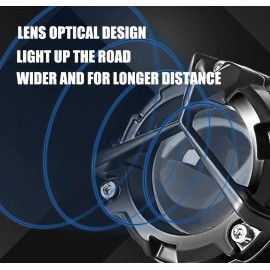 HJG Mini Mercedes Y Lens with Cooling Fan 80W Foglight Ultra Wide Dual Intensity LED Driving Fog Lights White/Yellow (2*40W = 80W Total) Universal For All Cars & Bikes LIU HJG Mini Mercedes Y Lens 80W with Cooling Fan Ultra Wide Light Throw